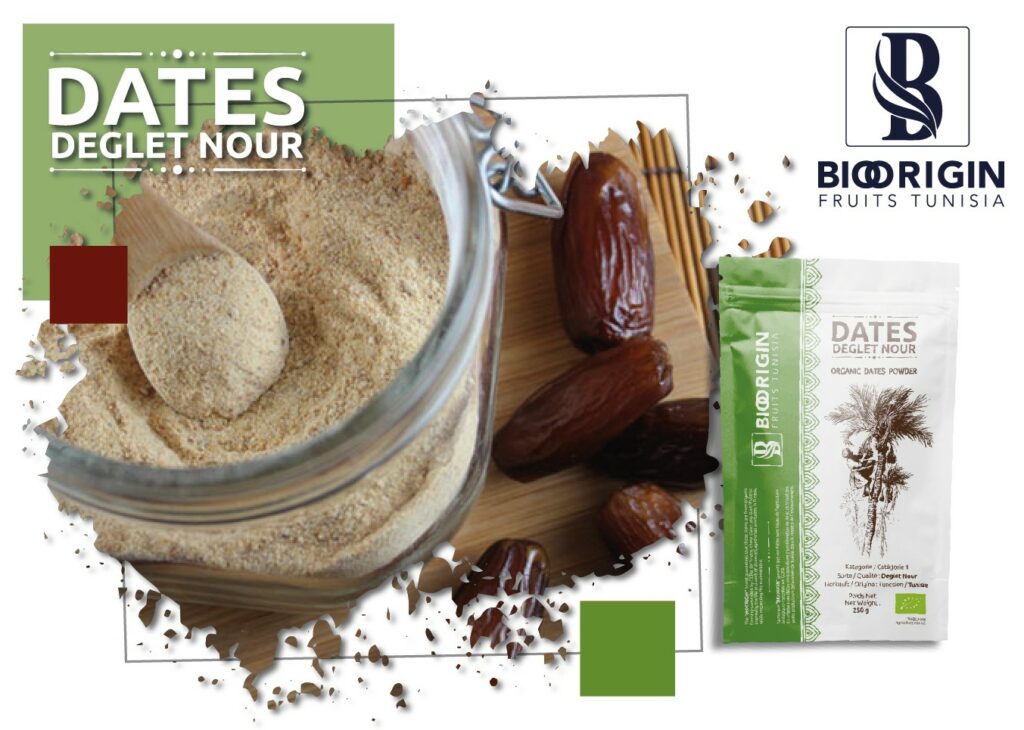 Poudre de dattes bio Deglet Nour – Édulcorant naturel tunisien