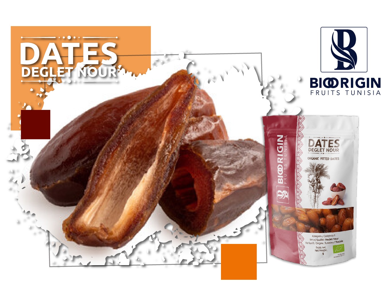 Dattes dénoyautées Deglet Nour – Dattes biologiques tunisiennes